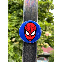 Superhero Web Hero Face Badge Pin