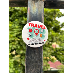 Travel Is My Therapy Badge Pin