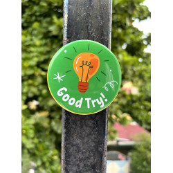 Good Try Motivational Badge Pin