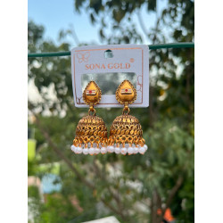 Shiva Trishul Pearl Jhumkas
