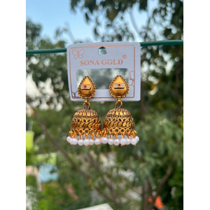 Shiva Trishul Pearl Jhumkas