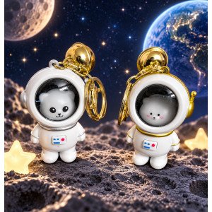 Astronaut - Bear & Cat Light Keychain